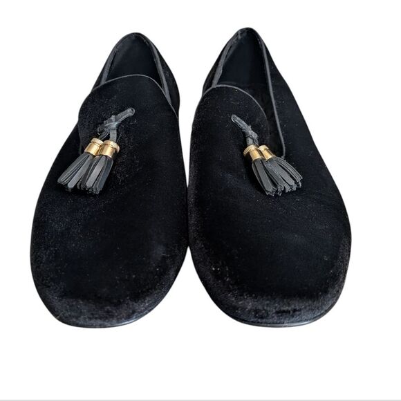 ZARA Men’s Velvet Black Tassel Loafers 9 - Picture 1 of 4